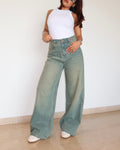 Rust Fade Baggy Wide Leg Jeans