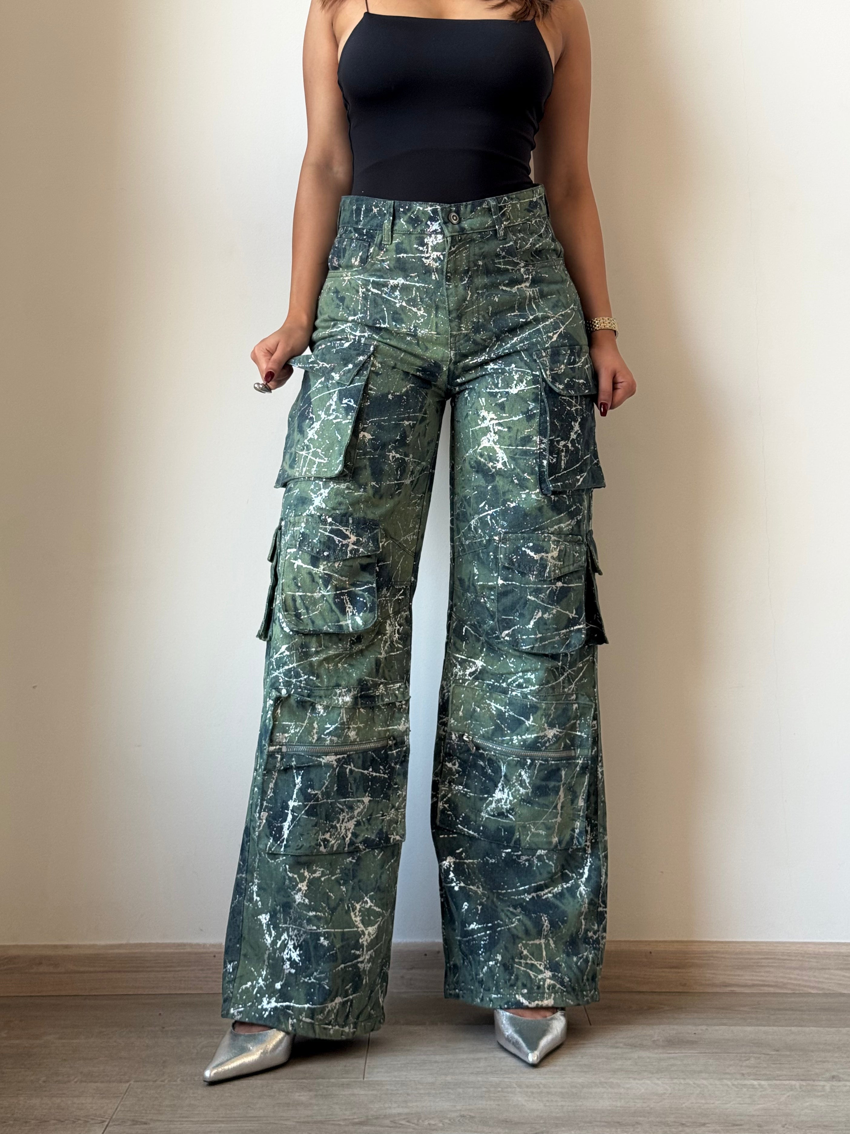 High Street Foil Cargo Denim