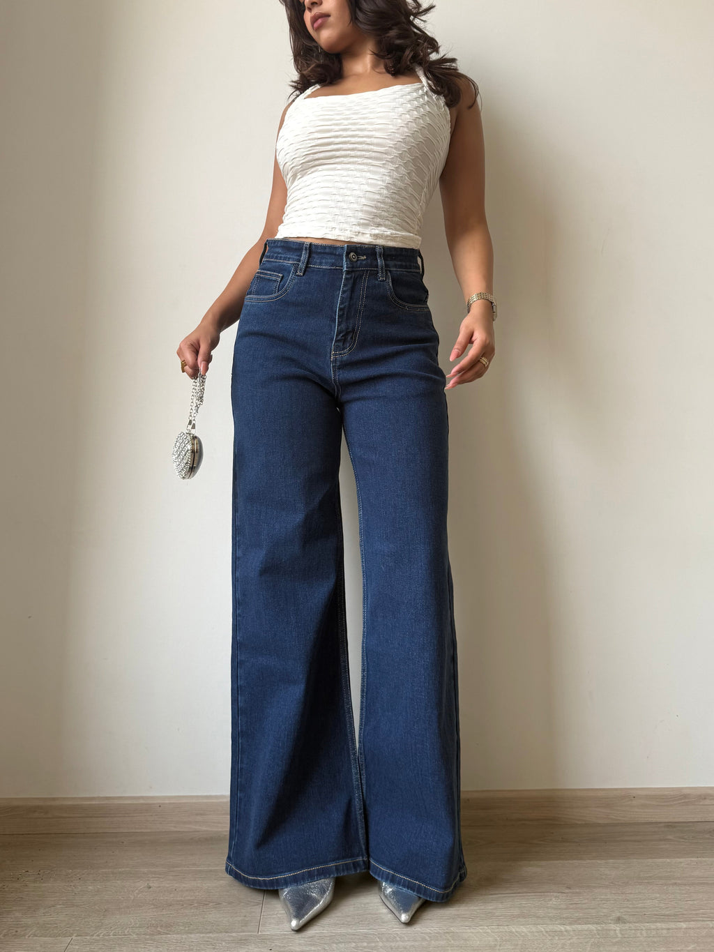 Blueberry Wide Leg High Rise Jeans